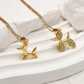 Wholesale Customized Stainless Steel Animal Pendant Necklace Chain 18K Gold Plated Zircon Insert Fashion Jewelry