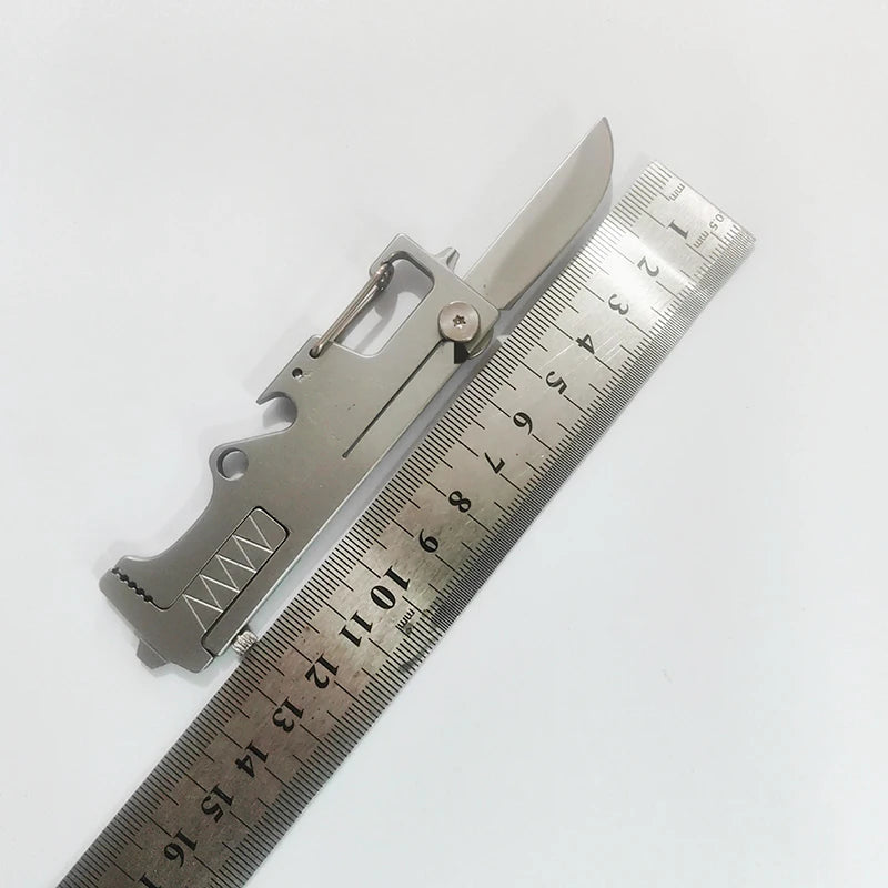 Stainless Steel Metal Alloy Multi-Functional Banner Screwdriver Ruler Bottle Opener Multi Tools Carabiner With Knife