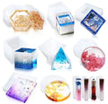 Resin Molds Silicone Kit 12Pcs Silicone Molds for Epoxy Resin Casting DIY Home Decor Coaster Ashtray Jewelry Box Making