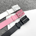 Hot Y2k Girl Womeniiu Luxury Brand Letter Shape Leather Pin Buckle Metal Shiny Crystal Decorative Belt Women Cowboy Belt Buckles