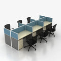 Multi Person Combination Office Furniture Workstation Orange Staff Desk Partition Screen Administrative Working Position
