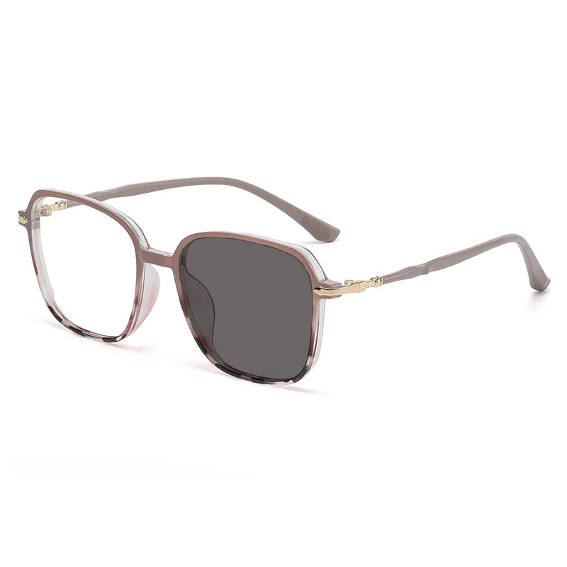 Newest Fashion Photochromic Anti Blue Light Glasses Square Frame Eyeglasses Metallic Glasses Frame Full Frame Retro Eyeglasses