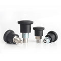 Black Steel Pull Knob with Spring Retractable Mini Self-Locking Indexing Plunger Threaded Compacted Type