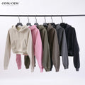 Customized Color Sizes Oversize Cotton High Quality Crewneck Raw Edge Lounger Wear Oversized Crop Top Hoodie & Sweatshirt