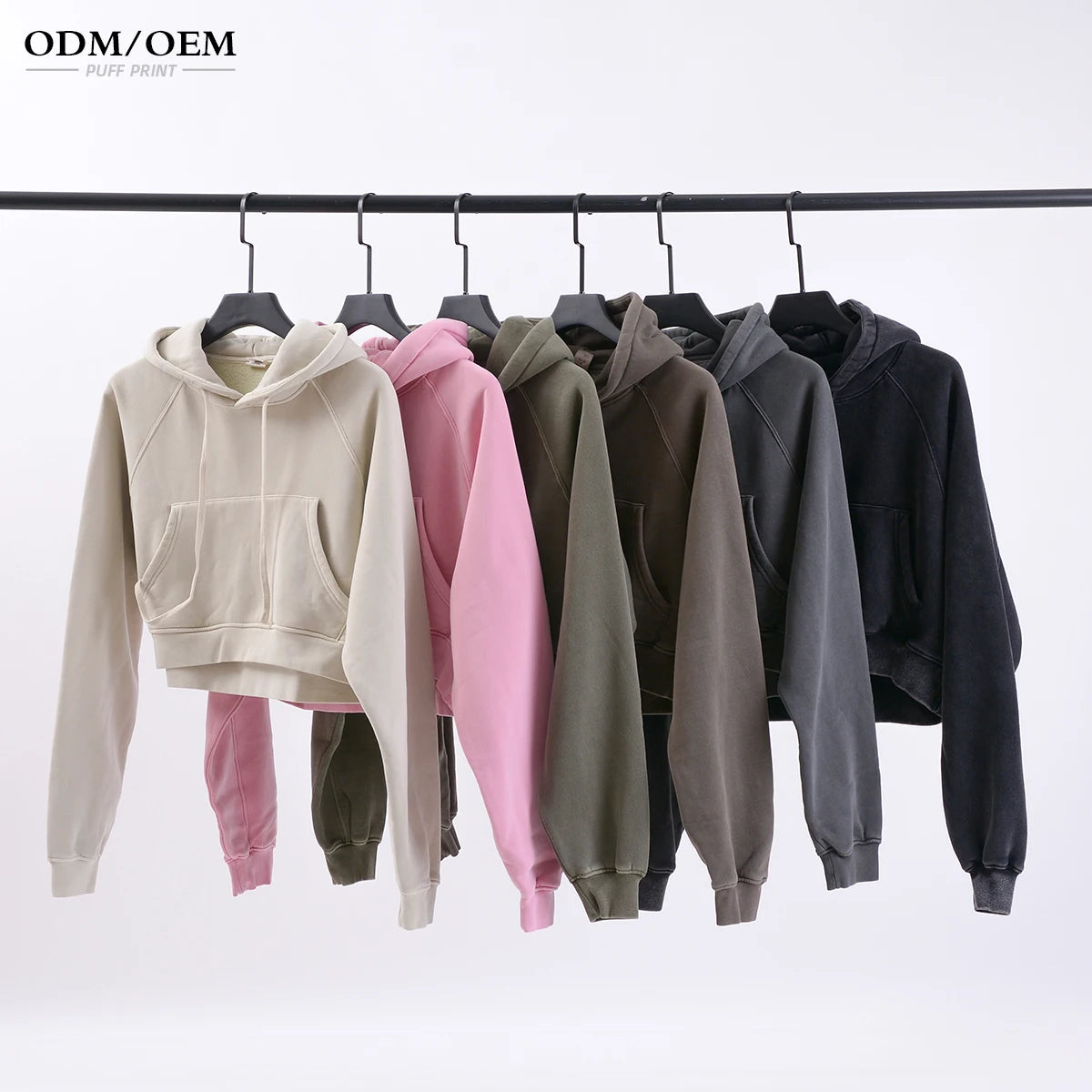 Customized Color Sizes Oversize Cotton High Quality Crewneck Raw Edge Lounger Wear Oversized Crop Top Hoodie & Sweatshirt
