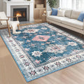 Vintage Design Area Rugs Machine Washable Rug with Non Slip  Carpet for Living Room Bedroom Home Decor Office