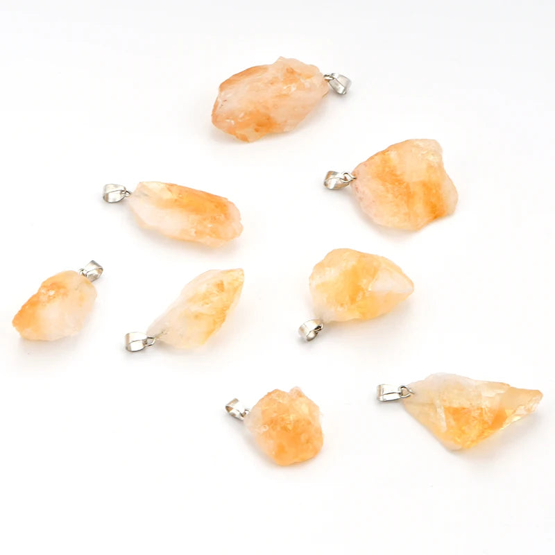 Factory Wholesale High Quality Irregular Multi Shape Gemstone Mineral Citrine Pendant