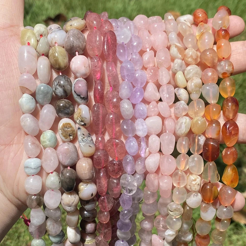 AsVrai U 8-13mm Natural Stone Beads Irregular Agate Turquoise Crystal Loose Beads for Jewelry Making DIY Bracelet Handmade