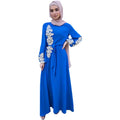 Nail Pearls Gold Color Lace Decoration Plain Color Traditional Islamic Abaya Women Muslim Dress Wholesale From Dubai