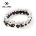 Tai Chi Yin Yang Couple Bracelet 5A Lava Stone Black  White Braided Bracelets Bangles for Friends Jewelry Gift