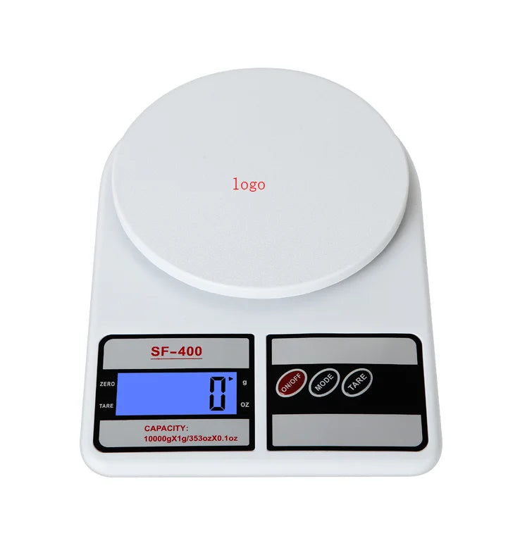 Wholesale SF-400 White Electronic Food Scale 10kg Digital LCD Display 7kg 5kg 1g ABS Plastic Kitchen Scales Battery Powered