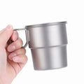 Travel Accessories 300ml Titanium Coffee Tea Cup Water Mug with Foldable Handles for Outdoor Camping Hiking Backpacking Picnic