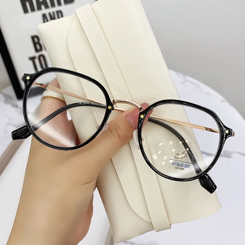 Sunway Eyewear New Trendy TR90 Optical Frame Round Vintage Eyeglasses Frames Anti Blue Light Glasses