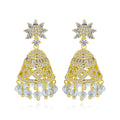 LUOTEEMI Exotic Style Clear Cubic Zircon Hoop Earring of Gold Plating for Woman India Travel Jewelry Design