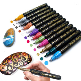 Metallic Marker Pen Hot Selling 12 Colors Fine Tip Metallic Markers