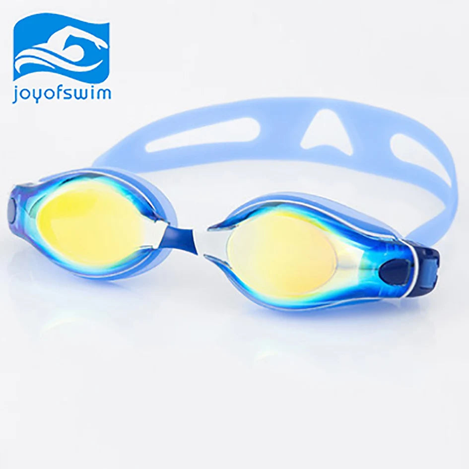 Summer Swim Glasses Rainbow Plating Mirrored Silicone Waterproof and Anti-Fog UV Protection Soft Sport Swimming Goggles