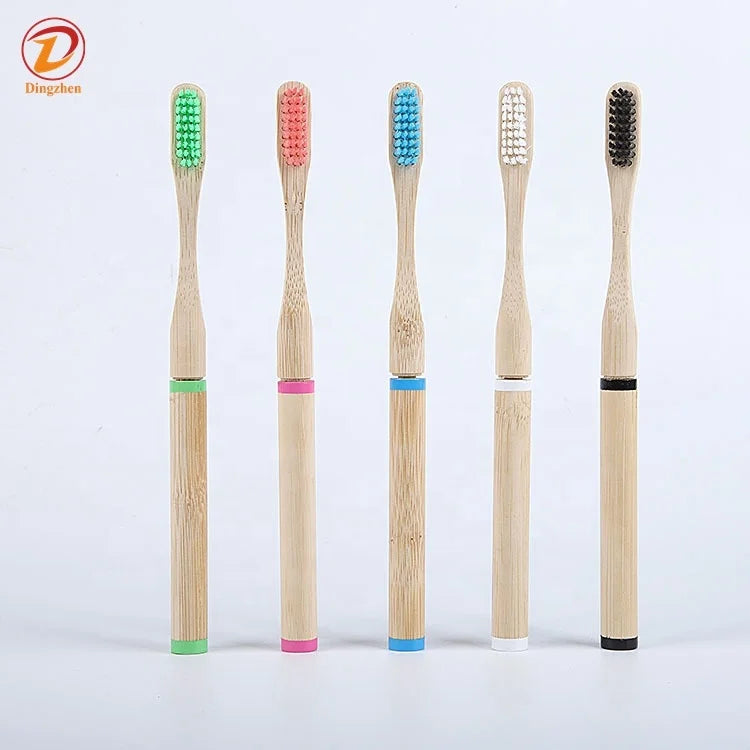 No Waste Bamboo Toothbrush 100% Eco-friendly Organic Replaceable Head Wholesale Charcoal Toothbrush Customize Manufacturer