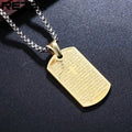 IP Gold Plating Stainless Steel Custom Size Religious Bible Prayer Pendant