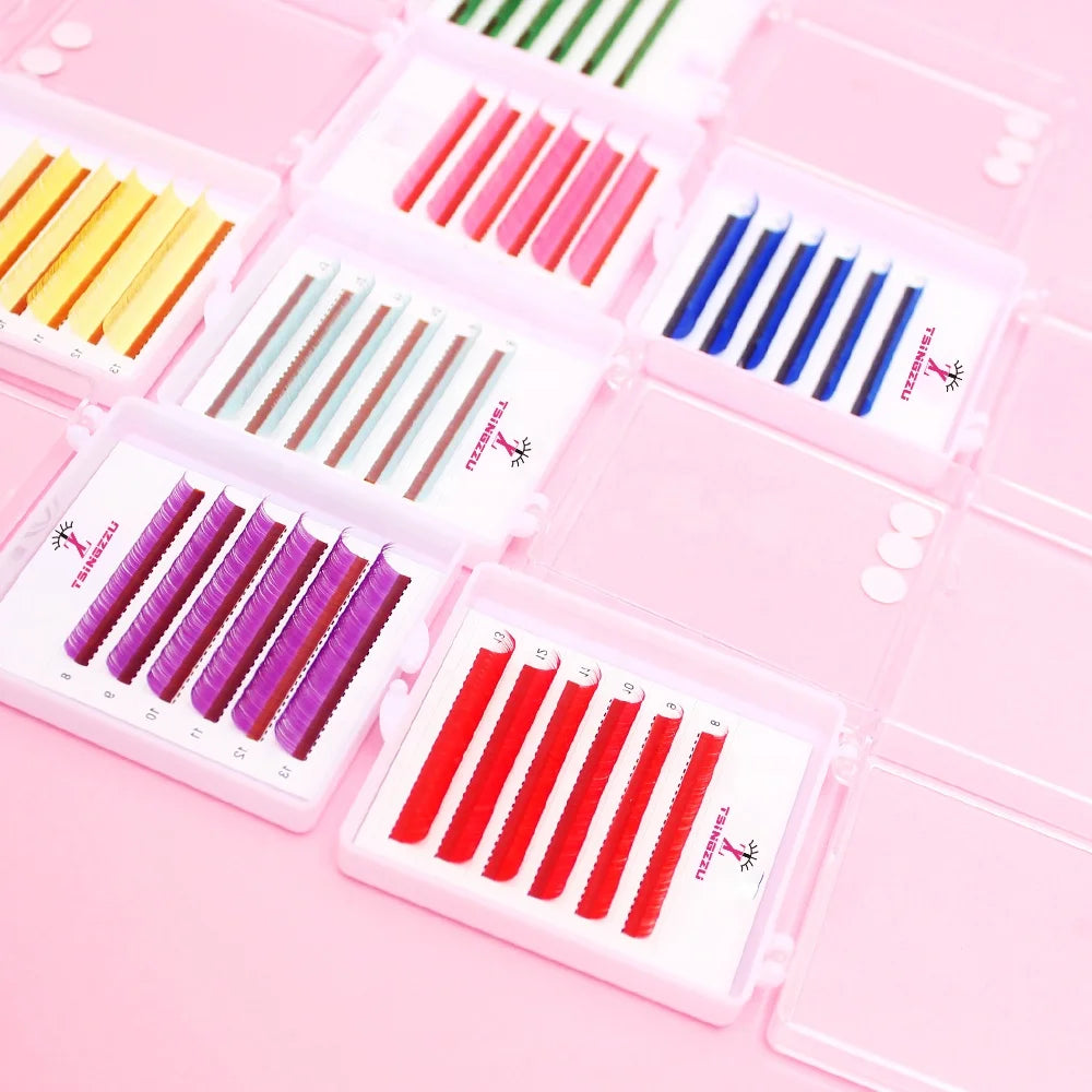 Colored Eyelash Extension Lashes Extension Eyelashes Color Faux Mink Lashes Rainbow Color Eyelashes Extension