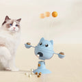 3 in 1 Multifunctional Interactive Cat Toys Strong Suction Chassis Feeder Pet Cat Toys with Worms Galls & Teaser Sticks