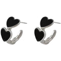 Simple Spades Sweetheart Cold Wind Sterling Silver Earrings Dark Sweet Cool love Temperament Fashion Joker Earrings Women