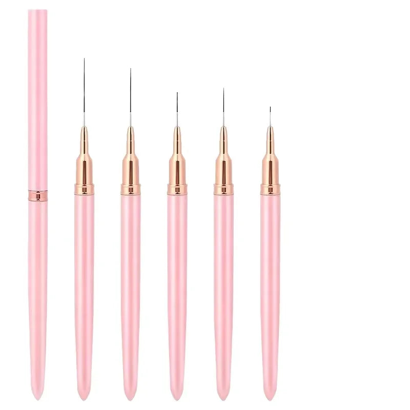 New Liner Brush Drawing Pen Nail Art Brush Set Metal HandleProfessional Kolinsky Nail Brush Nail Art Liner