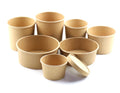 Brown Custom Printing Disposable Food Packing Salad Bowls Kraft Paper Bowl with Lid