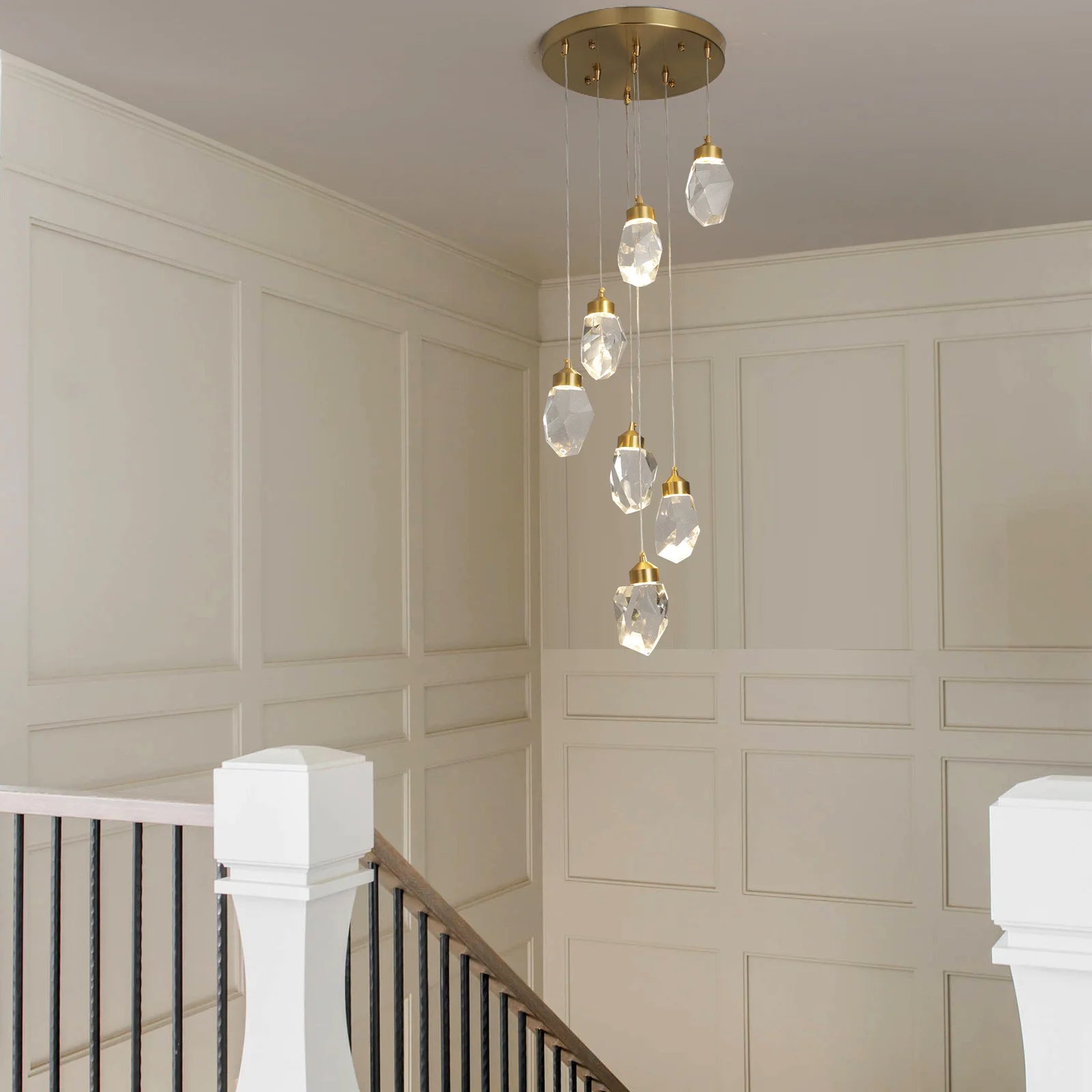 Simple Classic Crystal Chandelier Pendant Light Hotel Project Lamp Kitchen Hanging Lamp