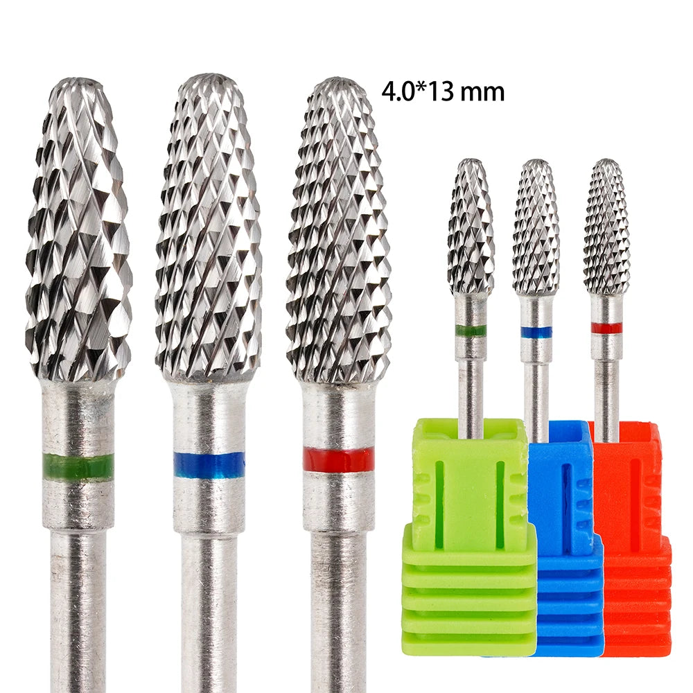 New Trepered Carbide Nail Drill Bits 3/32" Rotary Manicure Bits Nail Drill Accessories Milling Cutter