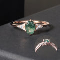 OL0896 Abiding Fine Jewelry Custom Engagement Gemstone 925 Sterling Silver Oval 5x7mm Moss Agate Ring for Wedding