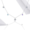 Qings Women's Romantic Charm Necklace 925 Silver Zircon Gift Jewelry with Clasp