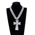 Punk 2024 Pop Men's Hip Hop Cross Necklace Transparent Custom Resin Pendant Clear Chunky Chain Acrylic Cross Necklace