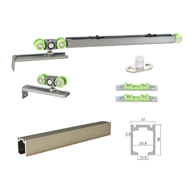 Soft Door Closer for Apartment Sliding Doors-Modern Design Nickel Finish Two Side Buffering