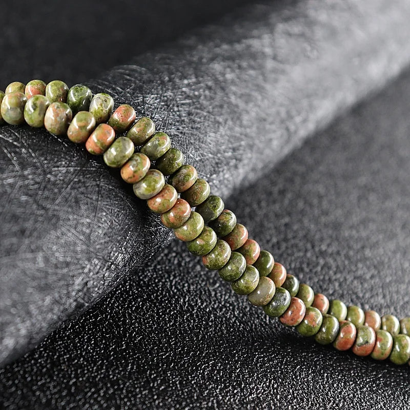 Wholesale Unakite for Jewelry Making Supplies Natural Rondelle Abacus Wheel Spacer Unakite Loose Beads  15.5"