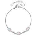 Dainty New Created Opal 14K Gold Plated Jewelry 925 Silver Opal Gemstone Halo Bracelet for Women for Gift or Party