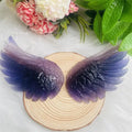 New Arrival Natural Rainbow Fluorite Carved Wings Healing Crystals Folk Craft Fluorite Angel Wings for Gifts