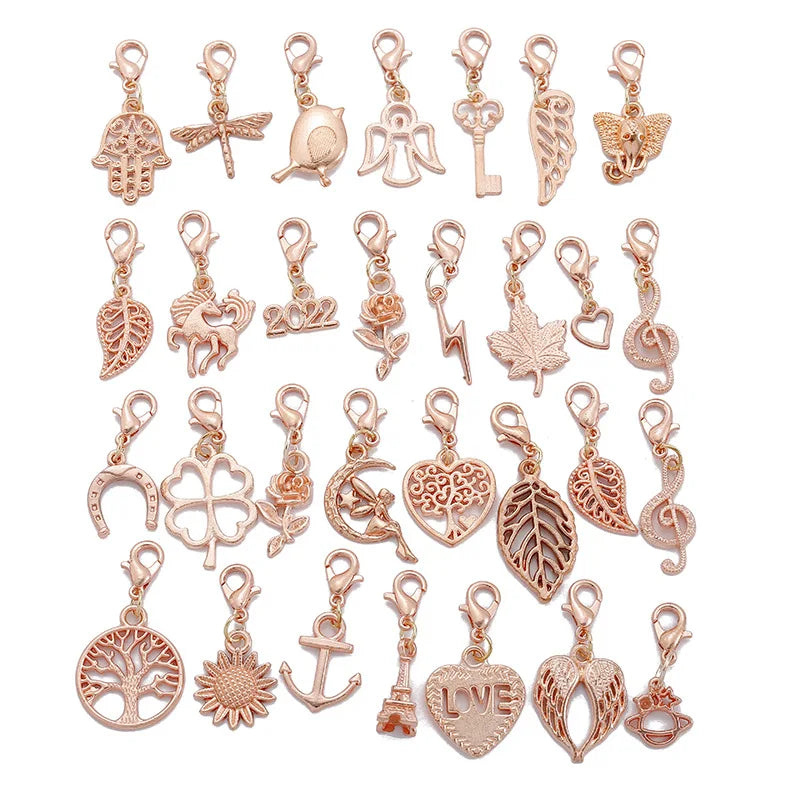 YuenZ 30pcs/set Mixed Styles Animal Heart Leaf Flower Charm Pendant DIY Jewelry Finding for Necklace Bracelet Making Accessories
