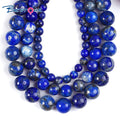 Bestone Natural Stone Real Lapis Lazuli 4mm 6mm 8mm Round Loose Beads for Jewelry Making