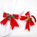 Cute Red Bow Napkin Rings & Holder Plastic Christmas Table Accessories for Weddings & Parties Stocked Christmas Decorations