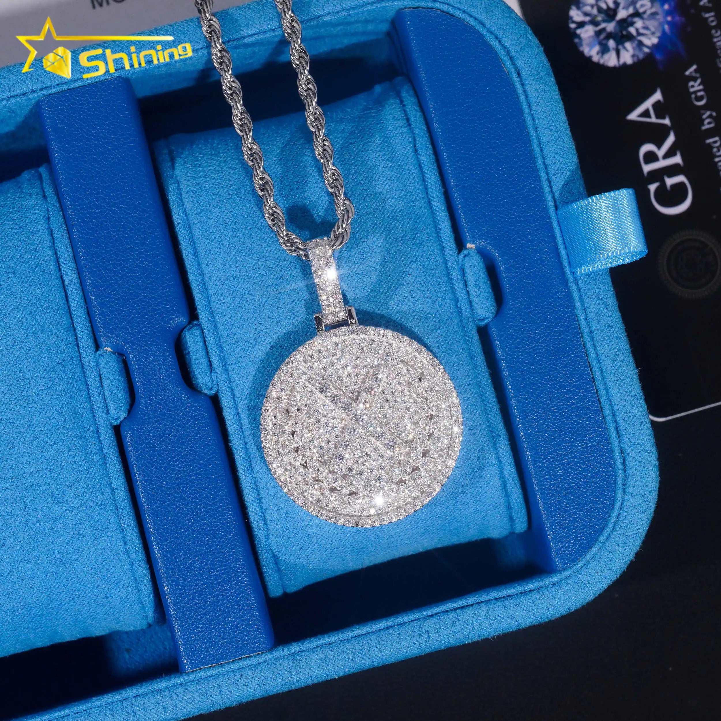 Hop Hip Iced Out Pendant Jewelry Pass Diamond Tester Sterling Silver 925 Moissanite Pendant Men Fashion Charm Pendants