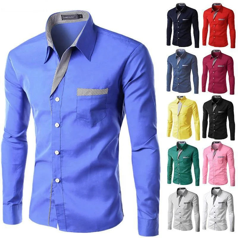 2023 Hot Sale New Fashion Camisa Masculina Long Sleeve Shirt Men Slim Fit Design Formal Casual Brand Male Dress Shirt Size M-4XL