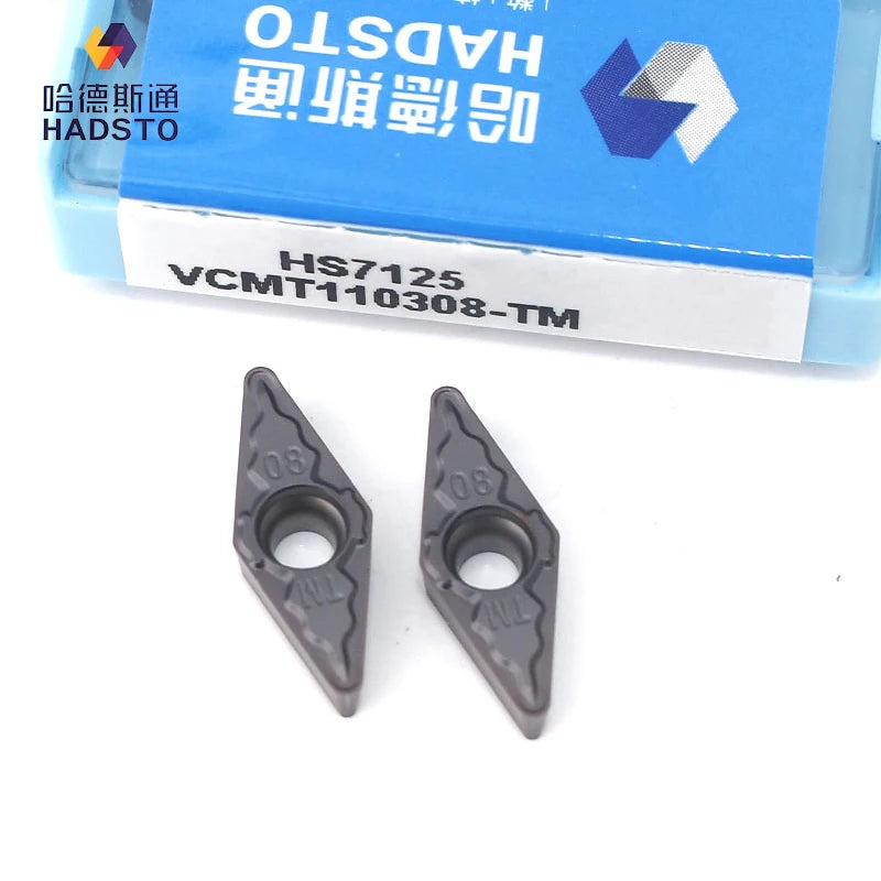 HADSTO CNC Tungsten Carbide Inserts VCMT 110304 110308-TM HS7125 Suitable for Universal Material Processing Cutting Tools