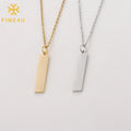 Wholesale Custom Engraved Name Jewelry Gold Plated Blank Stainless Steel Bar Necklace