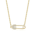Mujer Joyas Fashion Newest Korea Style Jewelry Delicate Micro CZ Pave Safety Pin Necklace for Women KBN260