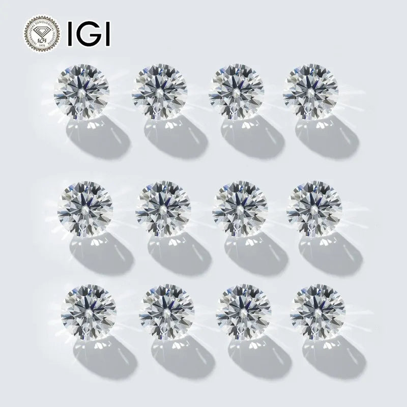 Starsgem Lab Diamond 4mm 0.3ct Round Cut D VVS VS IGI HPHT Loose Diamant for Earrings