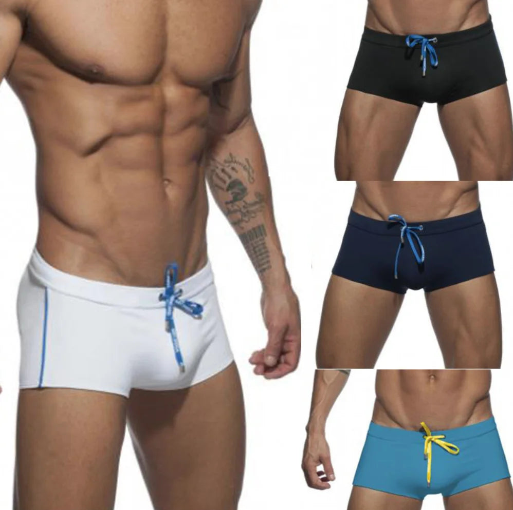 Men's Simple Sexy Fashion Board Shorts and Swim Trunks Rainbow Triangle Design Elegant and Stylish
