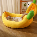 Super Soft Comfortable Banana-Shape Pet Cushion Bed Washable Dog Bed for Medium Large Dogs Animal Pattern