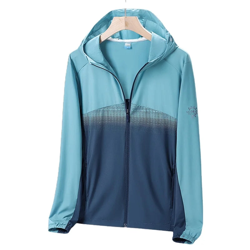 Aoyema Quick Dry Hiking Outdoor Jacket Windproof Summer Jacket Lightweight Breathable Wind Breaker Jacket