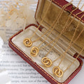 Unique Design New Fashion Trendy Gold Plated Stainless Steel Hoop Pendant Choker Necklace for Women Girl Gift P665