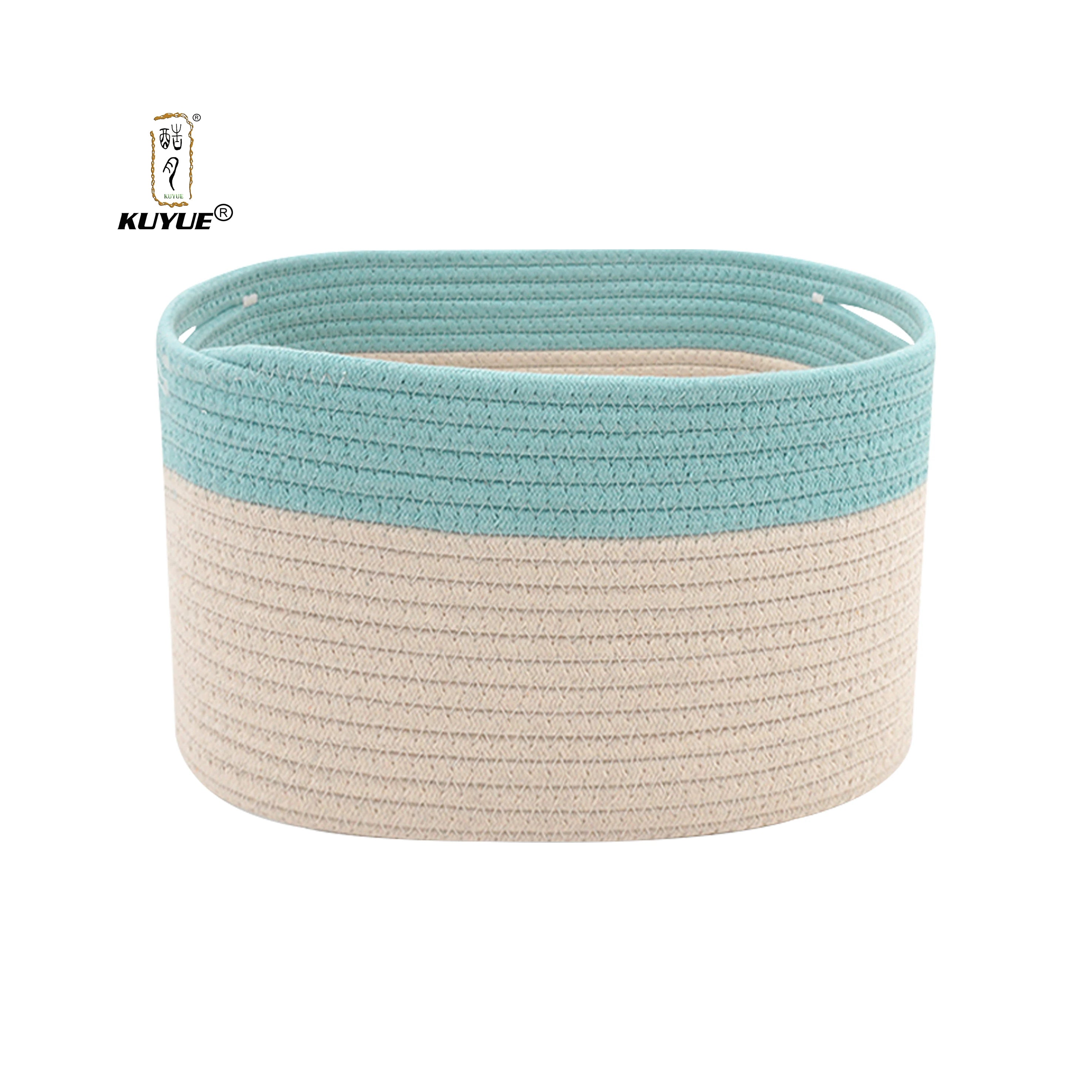 KUYUE Pack of Organizing Storage Baskets Woven Cotton and Rope for Laundry Wardrobe Storage Containers